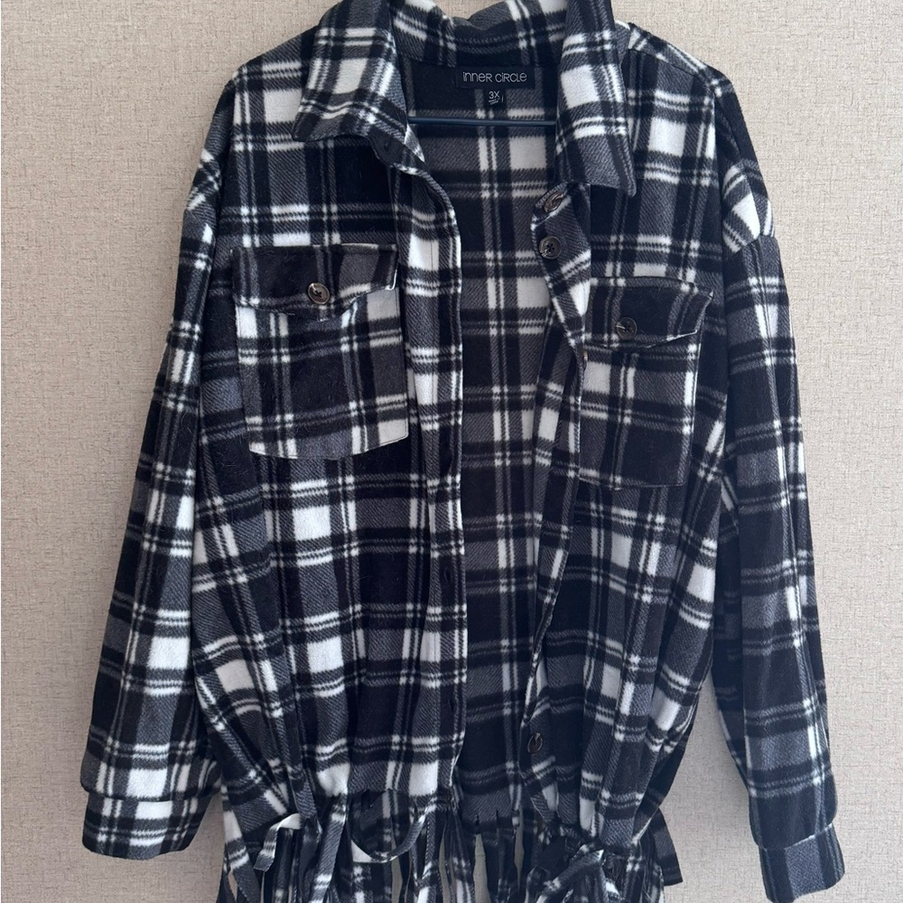 Inner Circle Black and White Plaid Jacket